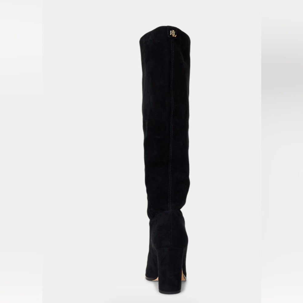 Ralph Lauren black suede Artizan Suede Tall Boot nwt - Picture 2 of 10